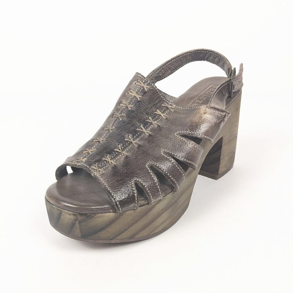 Bed|Stü Fontella Brown Sling Back Chunky Heel Size 8.5